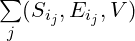 \sum\limits_j (S_{i_j}, E_{i_j}, V)
