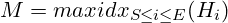 M=maxidx_{S\leq i\leq E}(H_i)