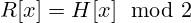 R[x]=H[x]\mod 2
