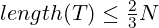 length(T)\leq \frac{2}{3}N